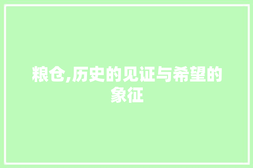 粮仓,历史的见证与希望的象征