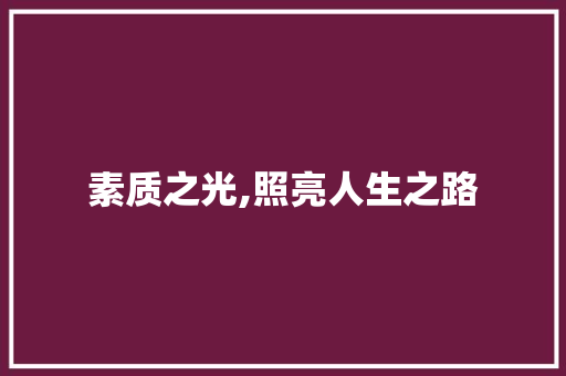 素质之光,照亮人生之路