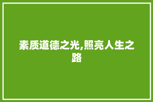 素质道德之光,照亮人生之路