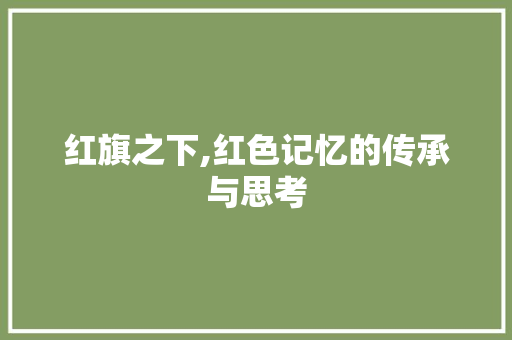 红旗之下,红色记忆的传承与思考