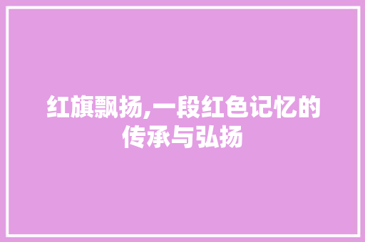 红旗飘扬,一段红色记忆的传承与弘扬