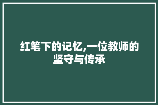 红笔下的记忆,一位教师的坚守与传承