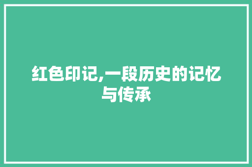 红色印记,一段历史的记忆与传承