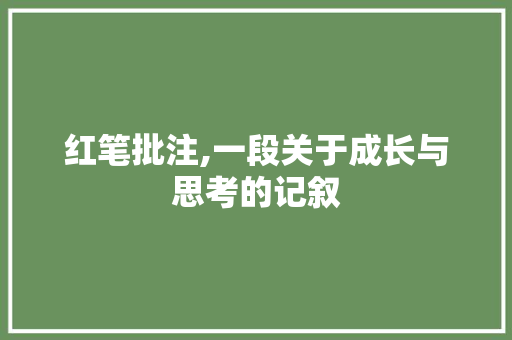 红笔批注,一段关于成长与思考的记叙 求职信范文