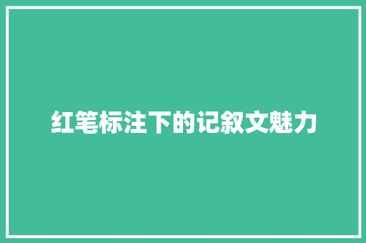 红笔标注下的记叙文魅力 综述范文