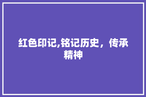 红色印记,铭记历史，传承精神