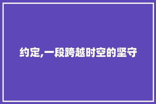 约定,一段跨越时空的坚守