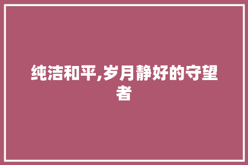 纯洁和平,岁月静好的守望者 职场范文