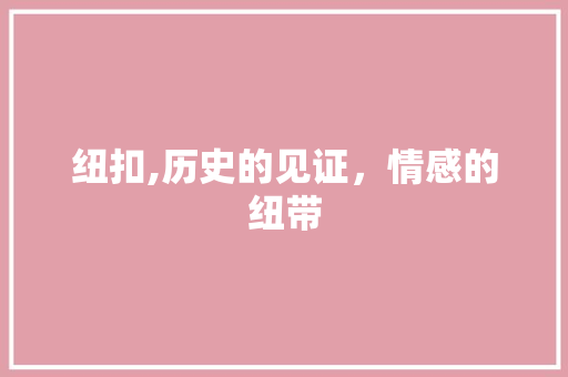 纽扣,历史的见证，情感的纽带