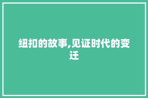 纽扣的故事,见证时代的变迁 综述范文