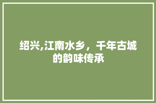 绍兴,江南水乡，千年古城的韵味传承