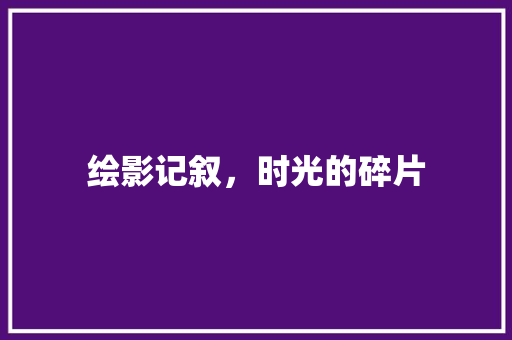 绘影记叙，时光的碎片