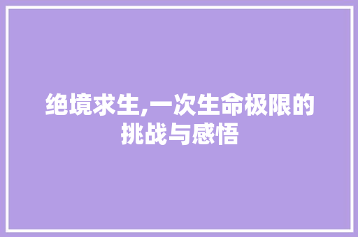 绝境求生,一次生命极限的挑战与感悟