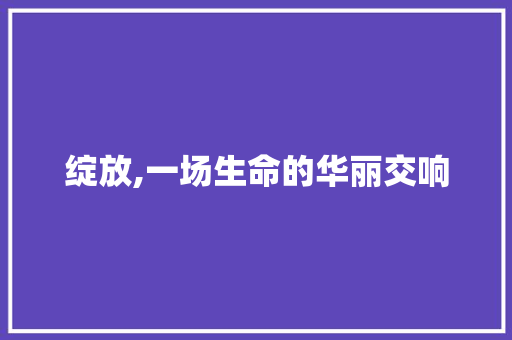 绽放,一场生命的华丽交响