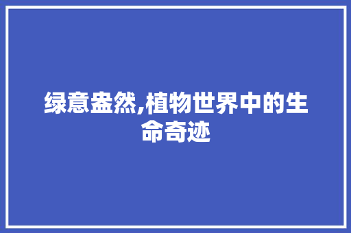 绿意盎然,植物世界中的生命奇迹