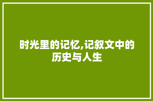 时光里的记忆,记叙文中的历史与人生