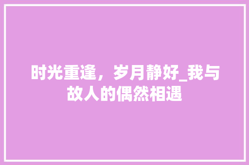 时光重逢，岁月静好_我与故人的偶然相遇