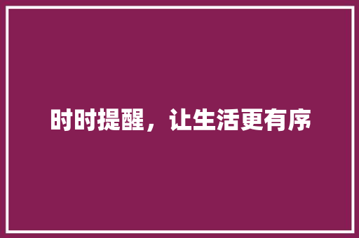 时时提醒，让生活更有序