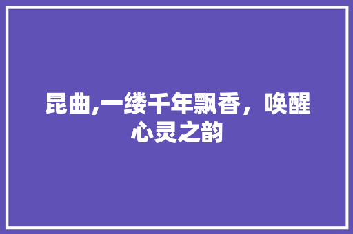 昆曲,一缕千年飘香，唤醒心灵之韵