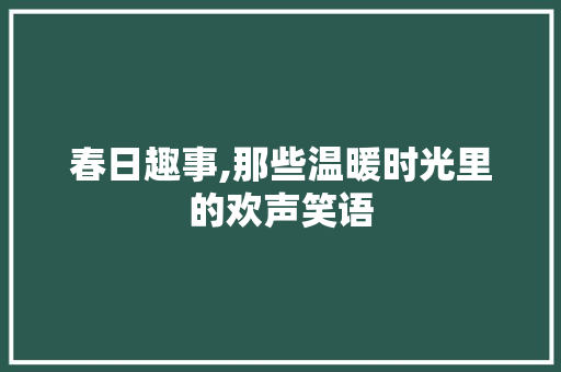 春日趣事,那些温暖时光里的欢声笑语