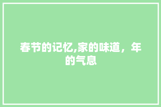 春节的记忆,家的味道，年的气息