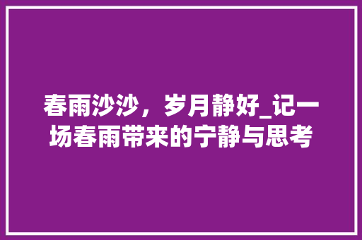 春雨沙沙，岁月静好_记一场春雨带来的宁静与思考