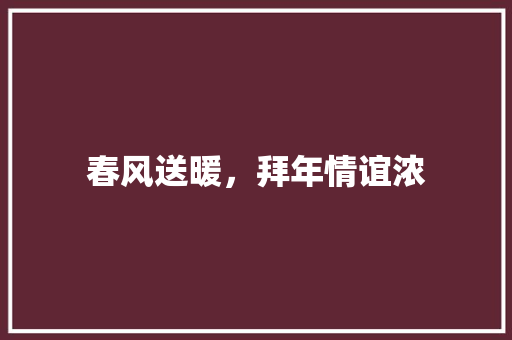 春风送暖，拜年情谊浓