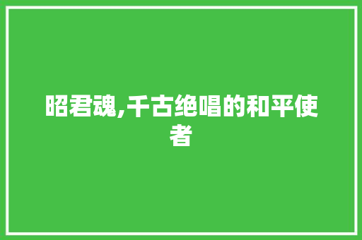 昭君魂,千古绝唱的和平使者