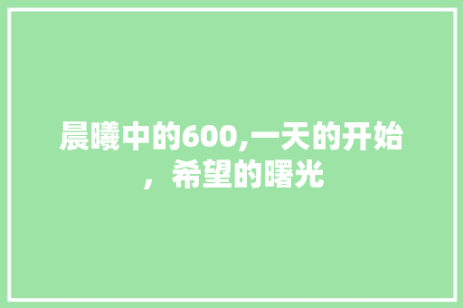 晨曦中的600,一天的开始，希望的曙光