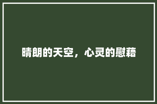 晴朗的天空，心灵的慰藉