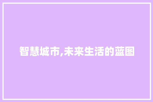 智慧城市,未来生活的蓝图 申请书范文