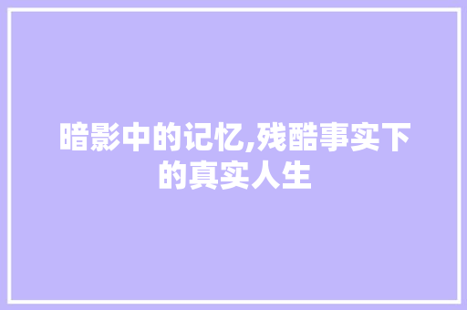 暗影中的记忆,残酷事实下的真实人生 求职信范文