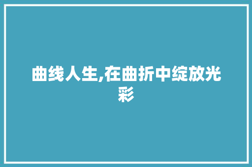 曲线人生,在曲折中绽放光彩