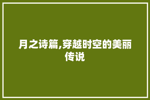 月之诗篇,穿越时空的美丽传说