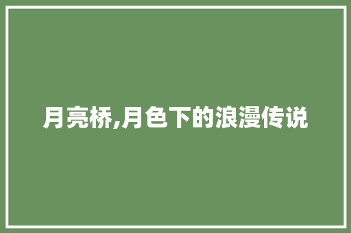 月亮桥,月色下的浪漫传说