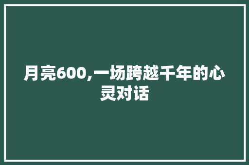 月亮600,一场跨越千年的心灵对话