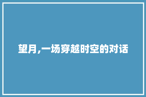 望月,一场穿越时空的对话