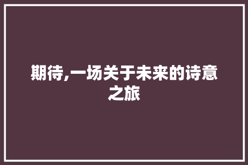 期待,一场关于未来的诗意之旅