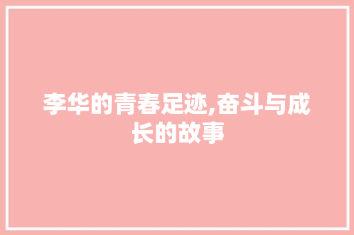 李华的青春足迹,奋斗与成长的故事