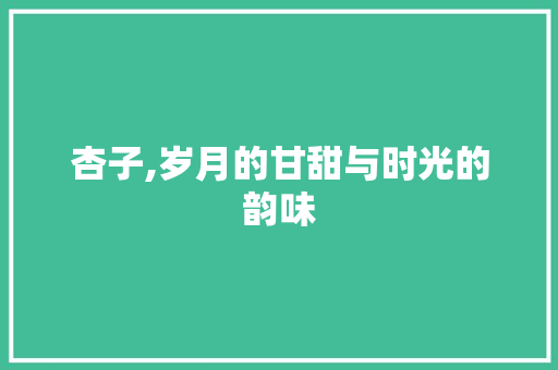 杏子,岁月的甘甜与时光的韵味