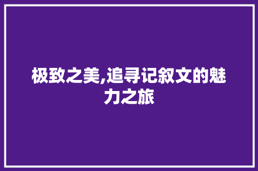 极致之美,追寻记叙文的魅力之旅