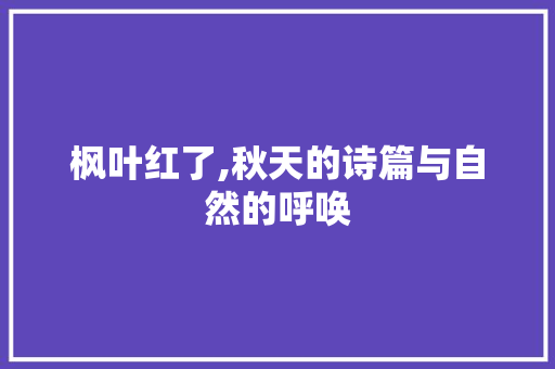 枫叶红了,秋天的诗篇与自然的呼唤