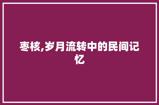 枣核,岁月流转中的民间记忆