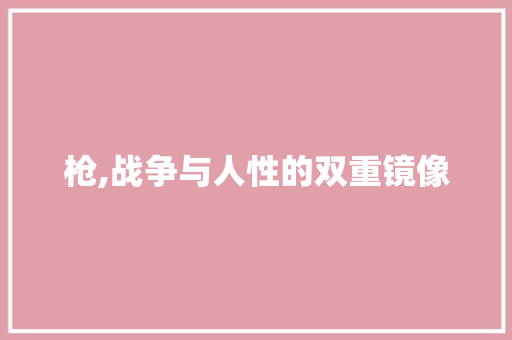 枪,战争与人性的双重镜像