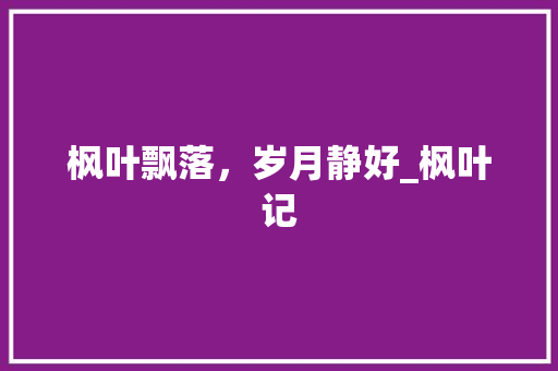 枫叶飘落，岁月静好_枫叶记