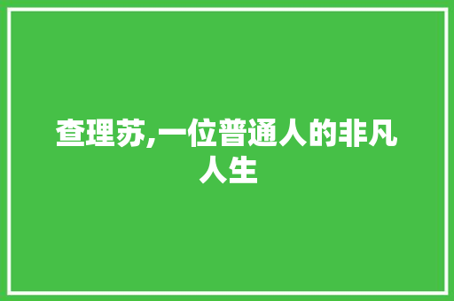 查理苏,一位普通人的非凡人生