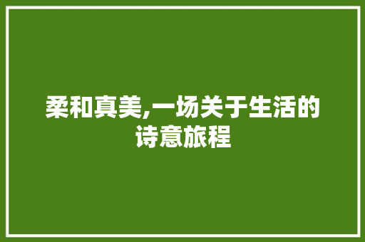 柔和真美,一场关于生活的诗意旅程