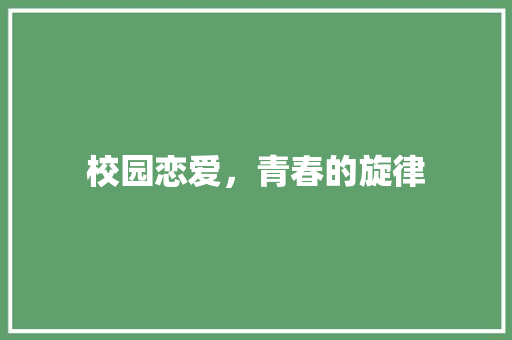 校园恋爱，青春的旋律