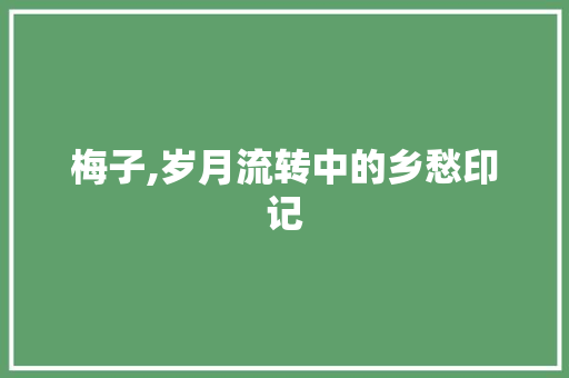 梅子,岁月流转中的乡愁印记