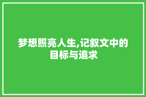 梦想照亮人生,记叙文中的目标与追求